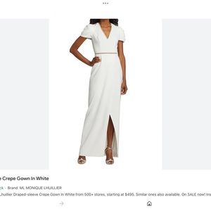 ML Monique lhullier draped sleeve crepe gown